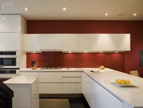 Kitchen Color Red and White