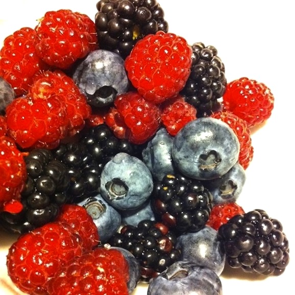 Raspberries, blueberries, blackberries