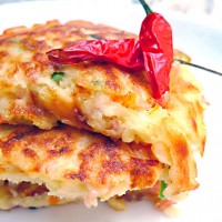 萝卜丝火腿贴饼