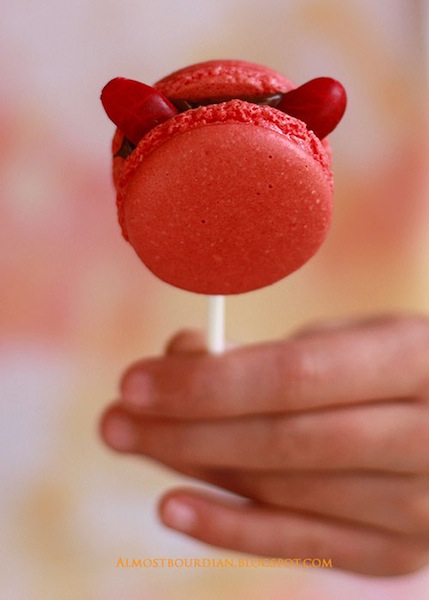 Red Hot Devil Macaron Lollipops From Almost Bourdain